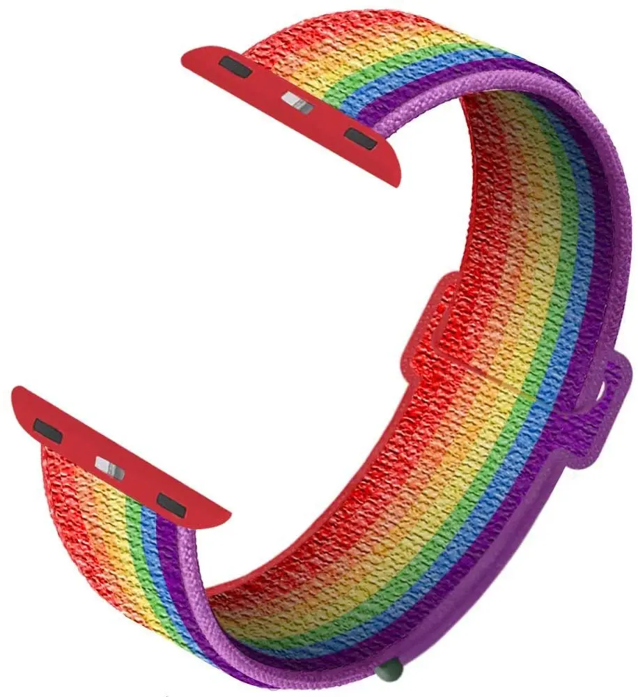 Laforuta для Apple Watch Band 44 мм 40 iWatch 5 4 3 2 42 38 Sport Loop Rainbow Nylon браслет ремешок часов|Ремешки