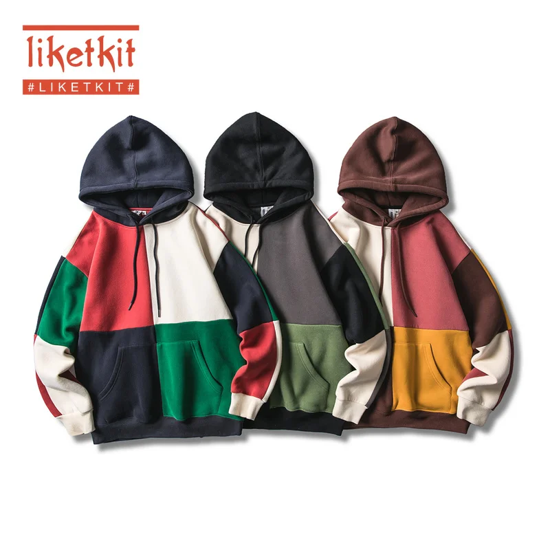 Liketkit, повседневные толстовки для мужчин и женщин,, цветные флисовые толстые пуловеры для мужчин, Harajuku, большие размеры, зимняя теплая уличная одежда для пар
