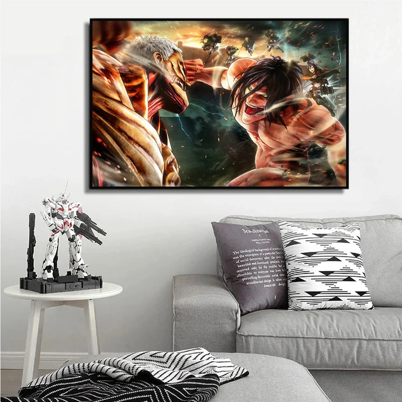 Картина на холсте из японского аниме атака Титанов художественные постеры и