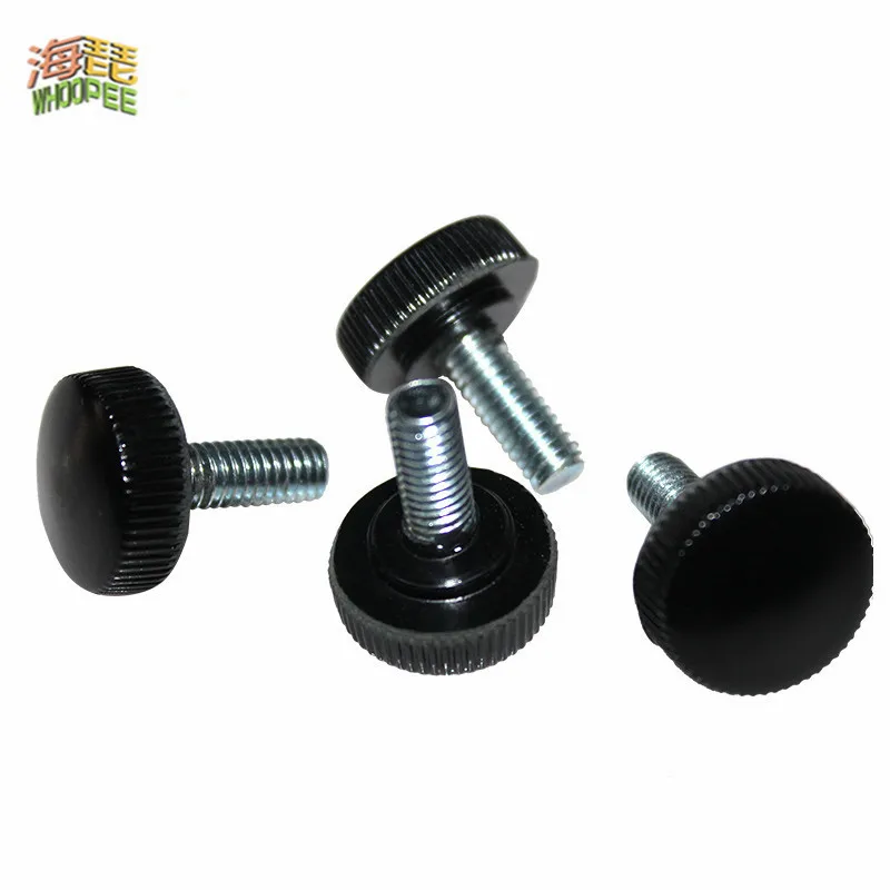 

4 Pcs M5 M6 Black Bakelite hand screw Round /fillister head plastic hand screw (Head diameter 17mm)