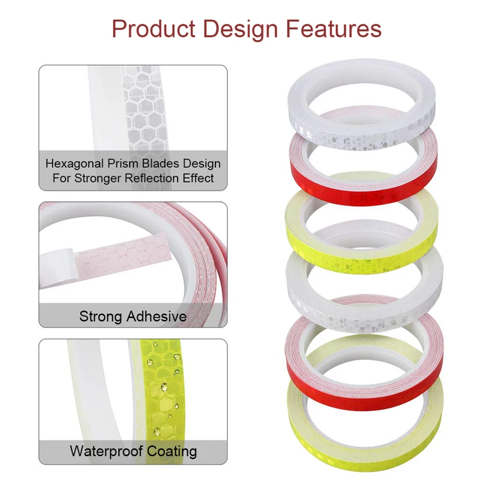 

Bicycle Reflectors Bike Reflective Strip Cycling Fluorescent Adhesive Tape Safety Decor Blue Sticker Bicicleta For Safety