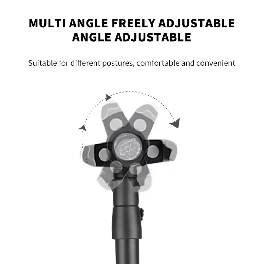 

Portable Ergonomic Design Free Rotation Aluminum Alloy Antiskid Mobile Phone Metal Tripod Floor Stand Selfie