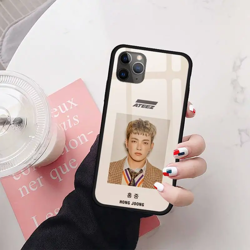

ATEEZ HongJoong SeongHWA Phone Case Tempered glass For iphone 11 12 PRO MAX X XS XR 5C 6 6S 7 8 plus