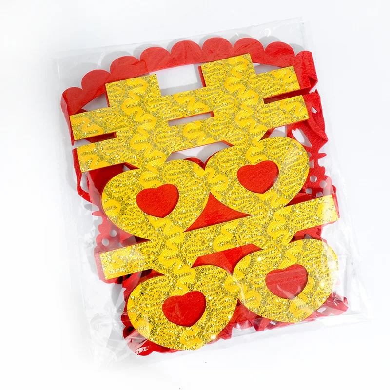 Свадебные принадлежности нетканые ткани Красное золото двойное счастье для