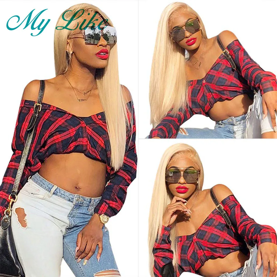 

My Like Hair Straight Bundles 613 Honey Blonde Brazilian Human Hair Weave Bundles Non-remy Straight Human Hair Extension 1PC