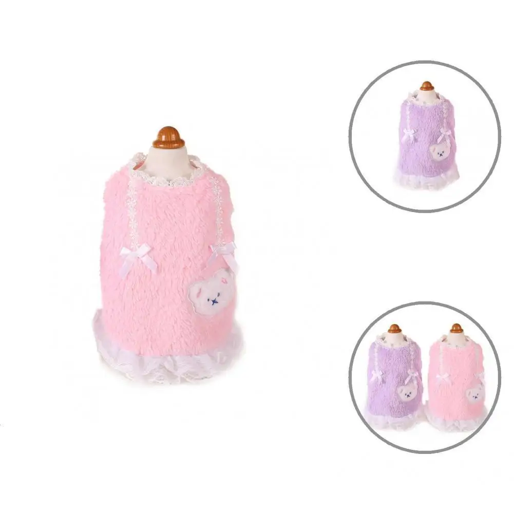 

Stylish Dog Shirt Casual Breathable Coral Fleece Cute Pet Dog Cat Clothes