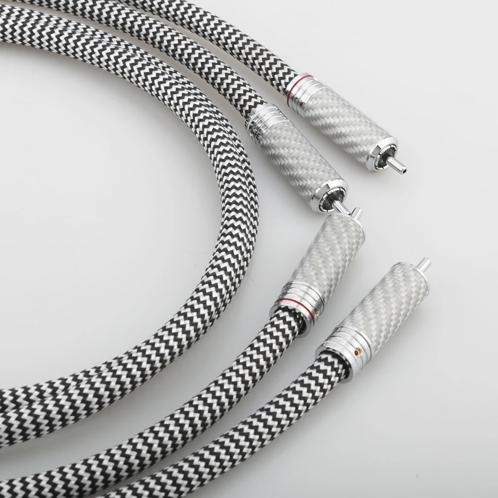 Pair A26 Silver Plated Analogue RCA Audio Cable Stereo Dual 2 x Male to For Amplifiers | Электроника