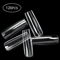120pcsbox longnails full cover tube false nails clear white seamless abs fingertips faux ongles opp press on nails fake zbe4823