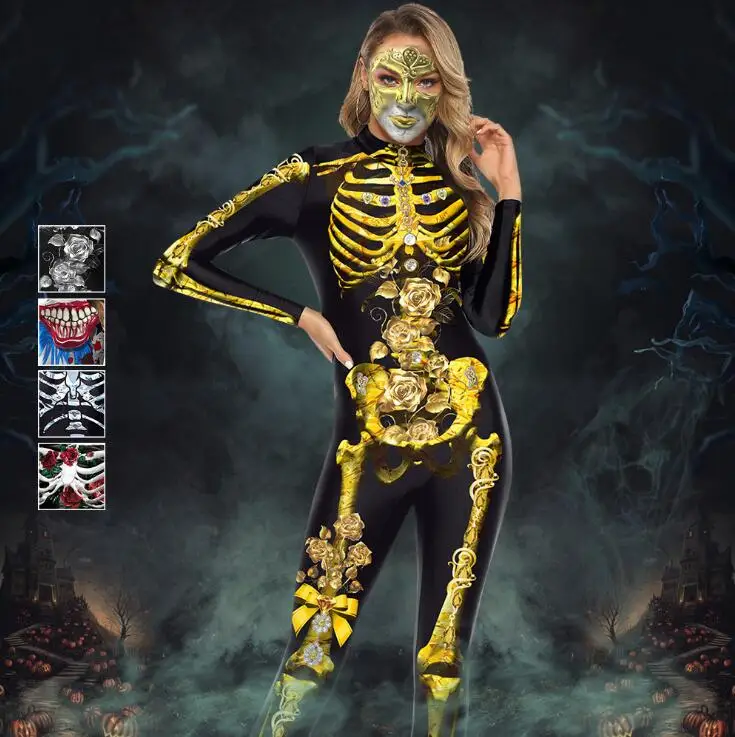 

Horror Skull Costume Halloween Clothes Monster Clown Scary Skeleton Costume Halloween Costumes for Women Demon Devil Costumes
