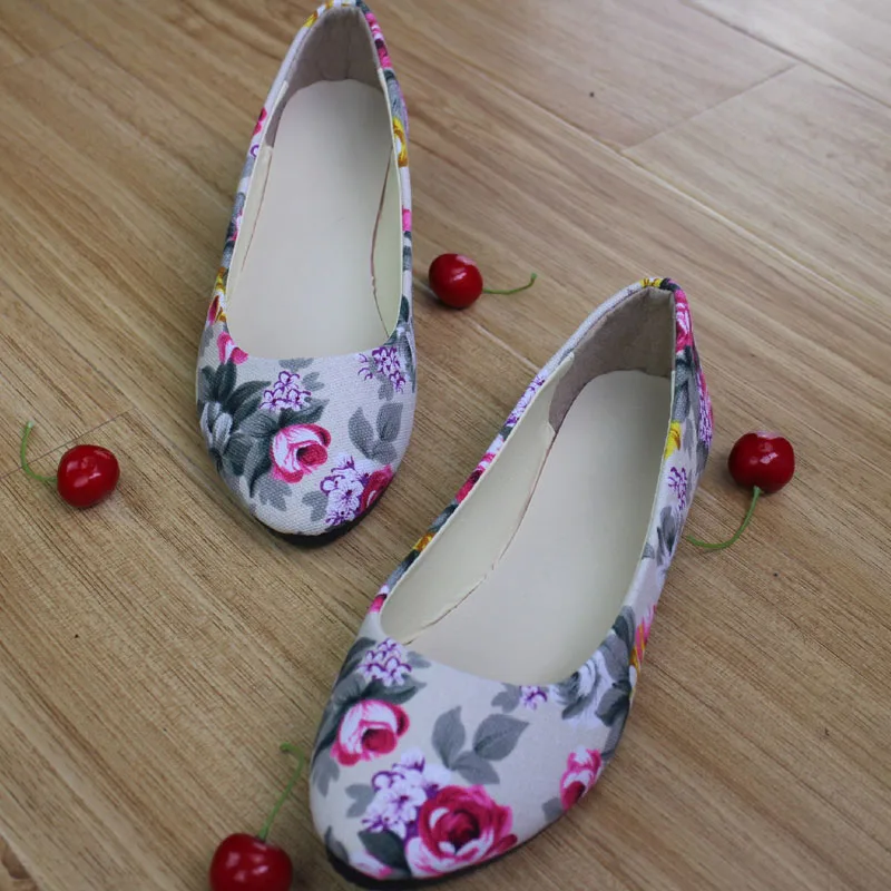 

Flower Print Women Shoes Woman Ballerinas Large Size 42 Womens Loafers Ladies Shoes Ballet Women Flats Zapatos Mujer