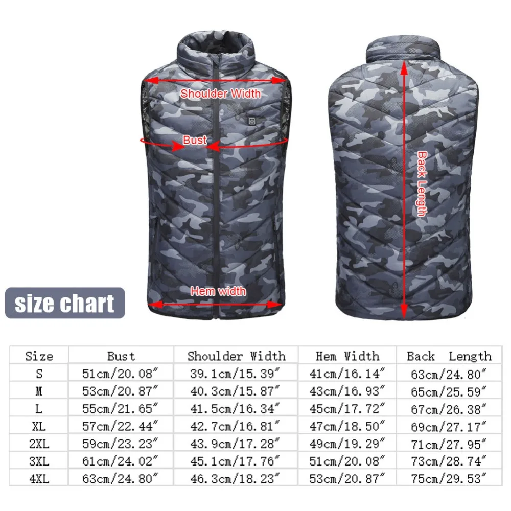Горячая Распродажа Камуфляжный 4-зонный нагревательный жилет с Usb-зарядкой