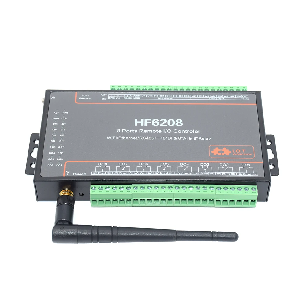 HF6208 8 DI DO Way Channel IO контроллер RS485 Ethernet WiFi Пульт дистанционного управления IOT