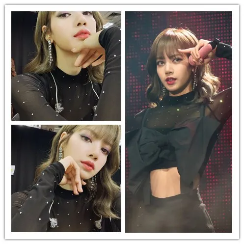 

Kpop, Корейская Звездная сценическая шоу, такая же Сексуальная женская футболка, прозрачная сетка, длинный рукав, тонкая Женская водолазка, св...