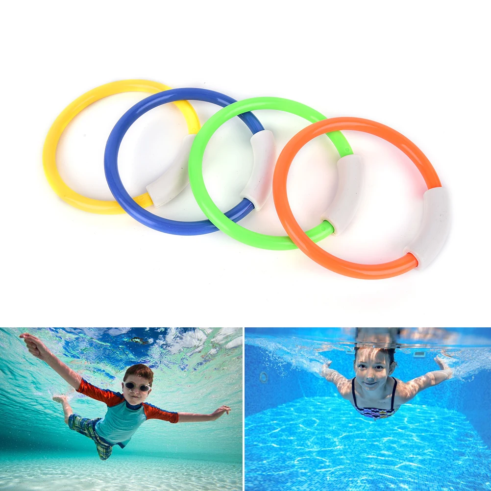 

4Pcs Dive Rings Swimming Pool Diving Game Summer Kid Underwater Diving Ring Sport Diving Buoys Four Loaded Throwing Toys