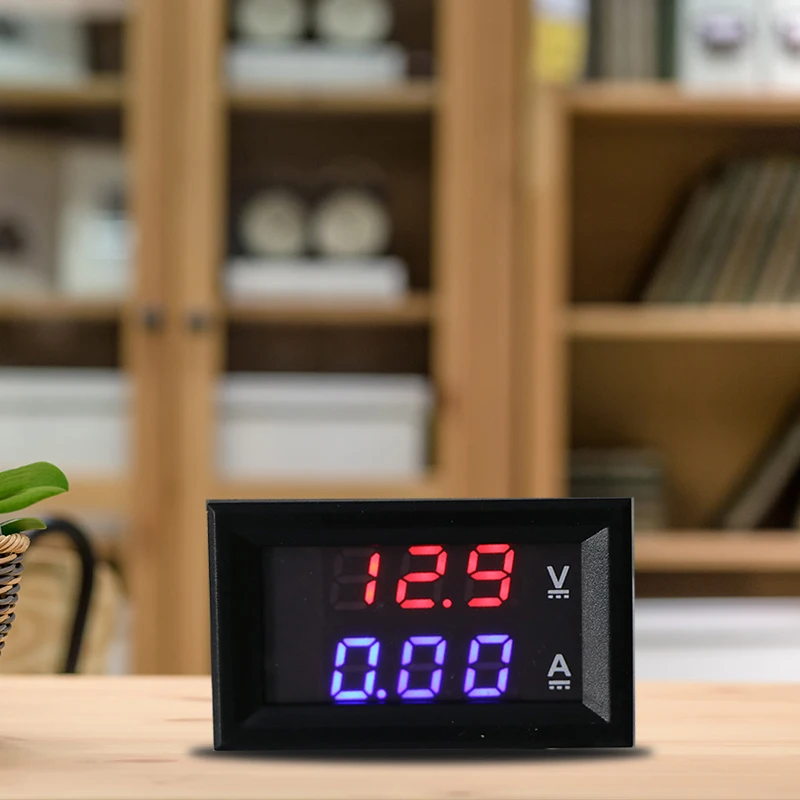 Мини цифровой вольтметр Амперметр постоянного тока 100 в 10 А Панель Ампер Вольт