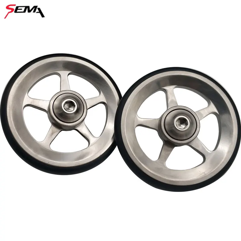 Титановый легкий колесный Бромптон супер светильник SEMA 62 г EasyWheel на заднюю стойку Besr качественный складной велосипед черный/Ti/Rainbow/Cusotm
