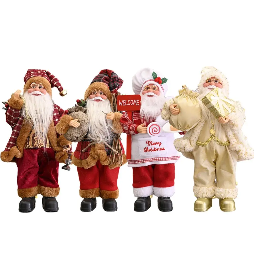 

Santa Claus Dolls Christmas Plush Doll Desktop Decoration Figurine For Christmas Tree Ornament 2021 New Year Navidad Natal Gifts