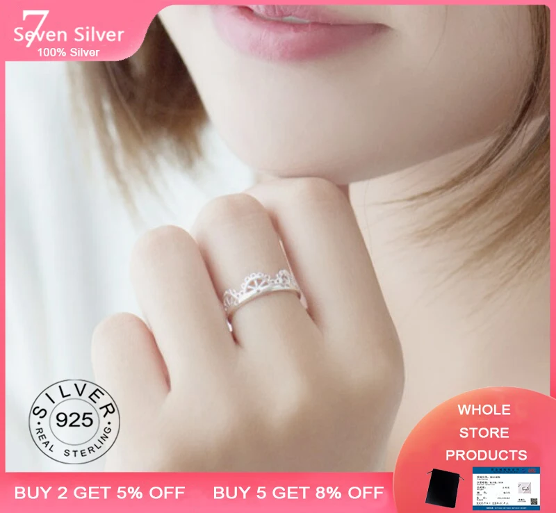 

New Simple Aesthetic lace 925 Sterling Silver Jewelry Leaf Popular Not Allergic Opening Rings