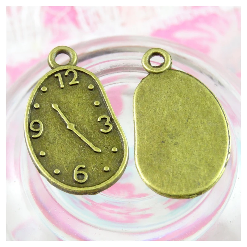 50 шт. античные бронзовые амулеты Подвеска из цинкового сплава часы Винтажные