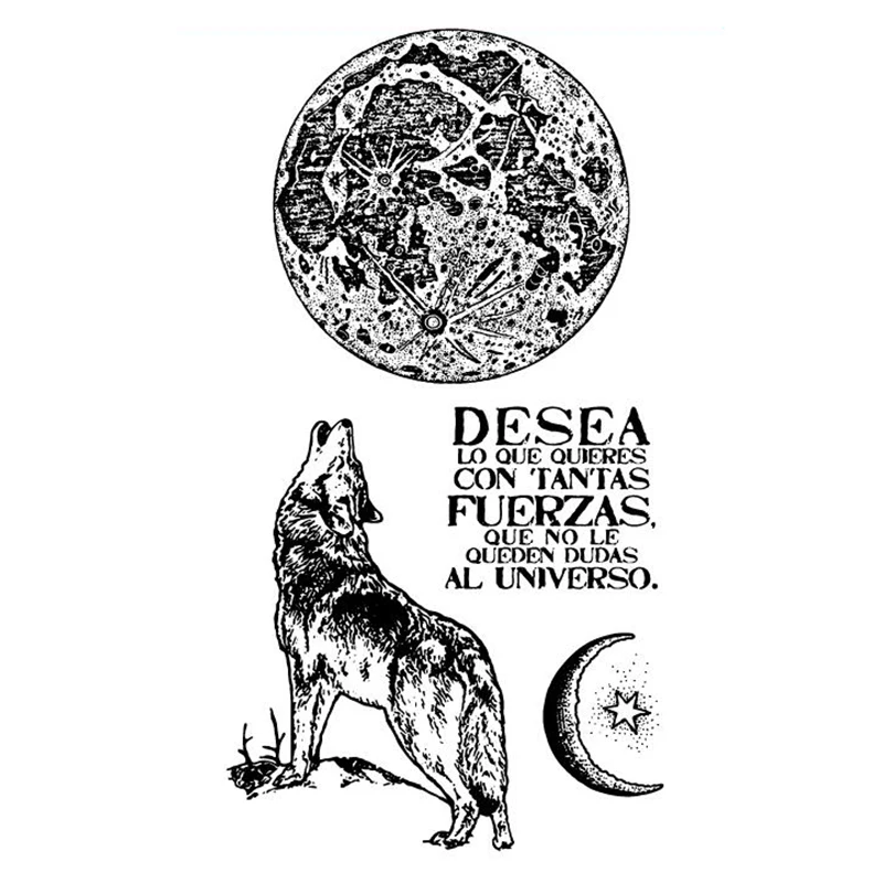 Прозрачный силиконовый штамп Космический Волк/печать для скрапбукинга своими