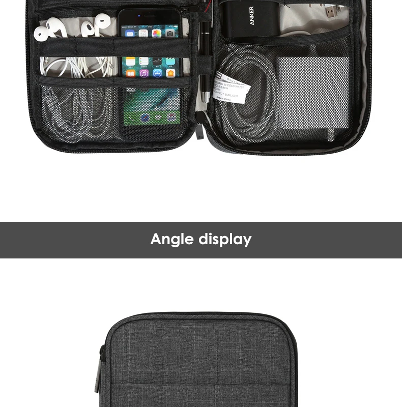 BAGSMART электронные дорожные аксессуары нейлон для sd-карты USB кабель Kindle iPad зарядное устройство портативные аксессуары сумка