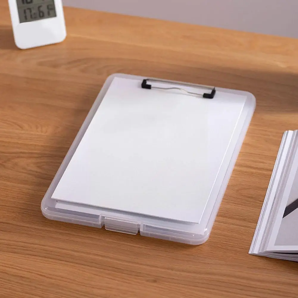 

File Box with Pen Slot A4 Writing Flat Plate Holder Box Box Storage Clamp Plate File Printable Plate File Storage Box Holde I9M2