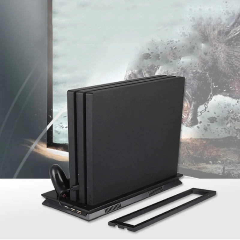 Вертикальная подставка с охлаждающим вентилятором для PS4 Slim/Pro/Обычная Playstation 4