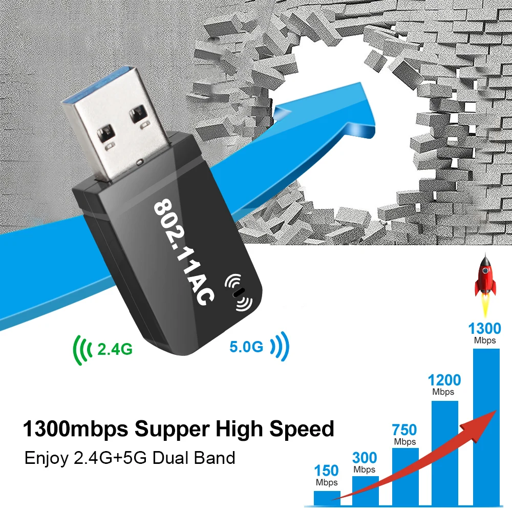 Адаптер Wi-fi Usb 3 0 1300 м | Компьютеры и офис