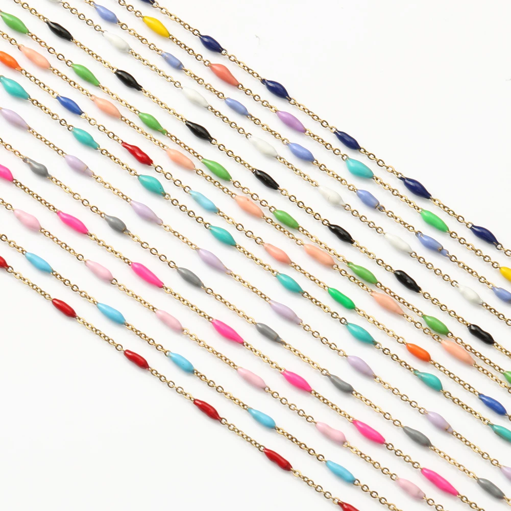 Цепочка-четки из нержавеющей стали золотого цвета 1 метр для самостоятельного