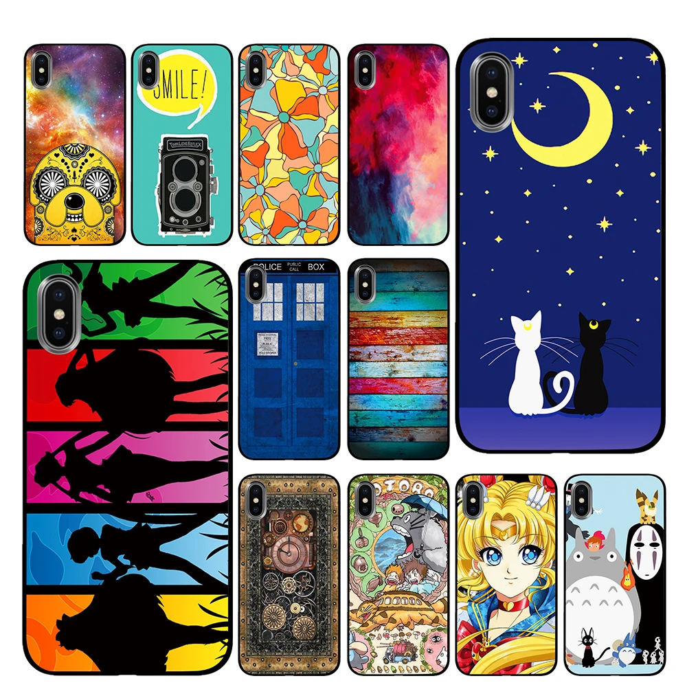 Студия GHIBLI черный ТПУ для iPhone 5 5S SE 6 6s 7 8 Plus X XS Max XR чехлы телефонов|Чехлы-накладки| |