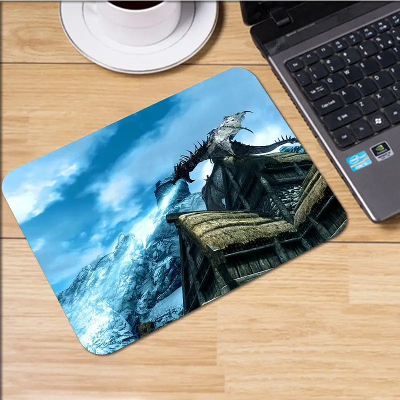

FHNBLJ skyrim dragon Gamer Speed Mice Retail Small Rubber Mousepad Smooth Writing Pad Desktops Mate gaming mouse pad