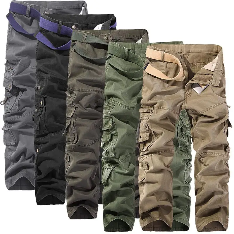 

Camouflage Mens Cargo Pants Multi-Pocket 2020 Spring Fashion Military Tactical Pants Mens Leisure Cotton Straight Male Trousers