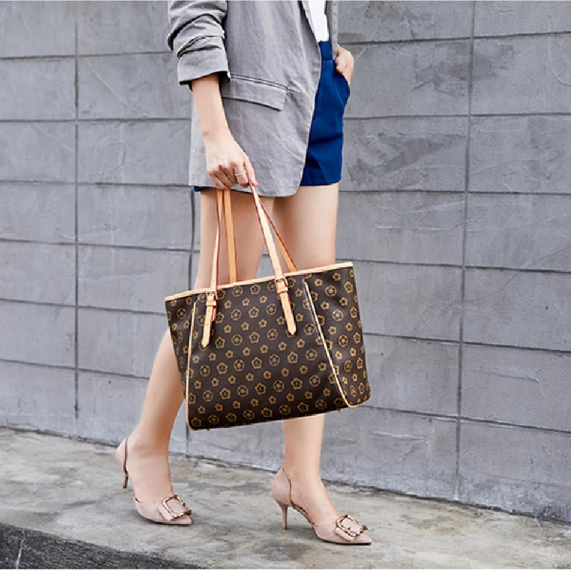 

Genuine Leather Women Totes 2021 New Fashion Larger Capacity High Quality Handbags Ladies Designer Purse and Handbag Luis Vuiton