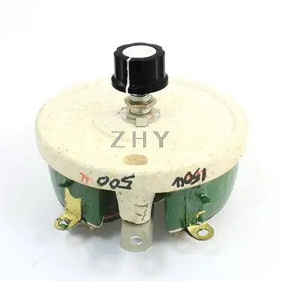 Проволочный линейный поворотный резистор 150 Вт 500 Ом керамический диск