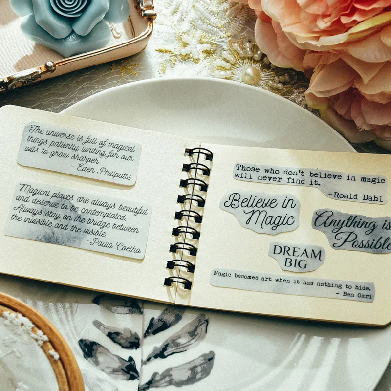 58 шт. прозрачные цветочные фотообои в винтажном стиле|Наклейки| |