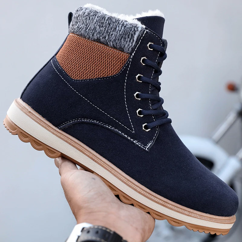 

Ботинки PUPUDA мужские зимние, классические ковбойские ботинки, модные высокие, Повседневная зимняя обувь