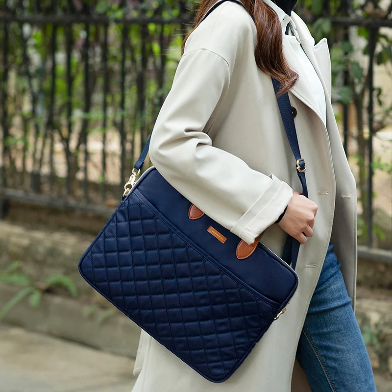 Anti-Shock Briefcase Messenger Bag 14'' Laptop Bag For Women Briefcases Office Business Tote For Document