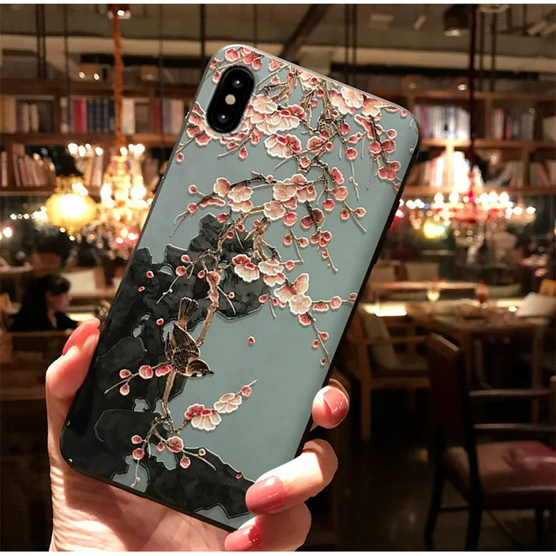 

Luxury 3D Emboss Case for Iphone Xr Cover Iphone 11 XS MAX XR 7 8 Plus Huawei P20 Pro Mate 30 Cover Nova 6 Xiaomi Mi 10