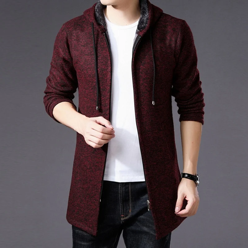 HEFLASHOR свитер Мужская одежда 2019 Зимний толстый теплый длинный кардиган мужчины с