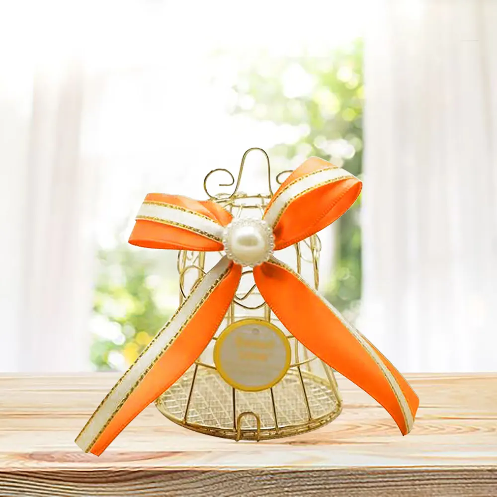 Мини ретро Клетка коробки для конфет шоколада с бантом вечеринки в пользу