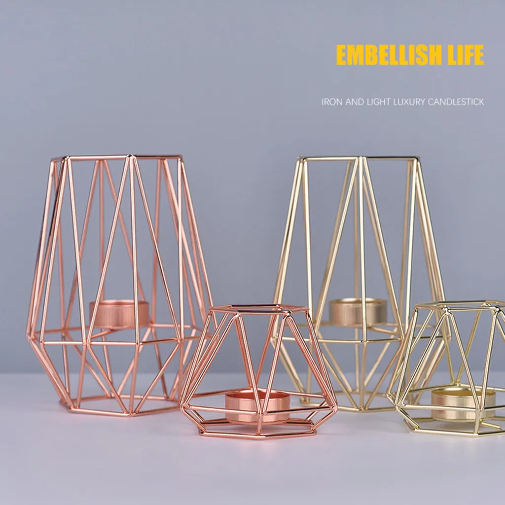 Геометрической полированной свечи Tealight держатель столешница стола свадьбы