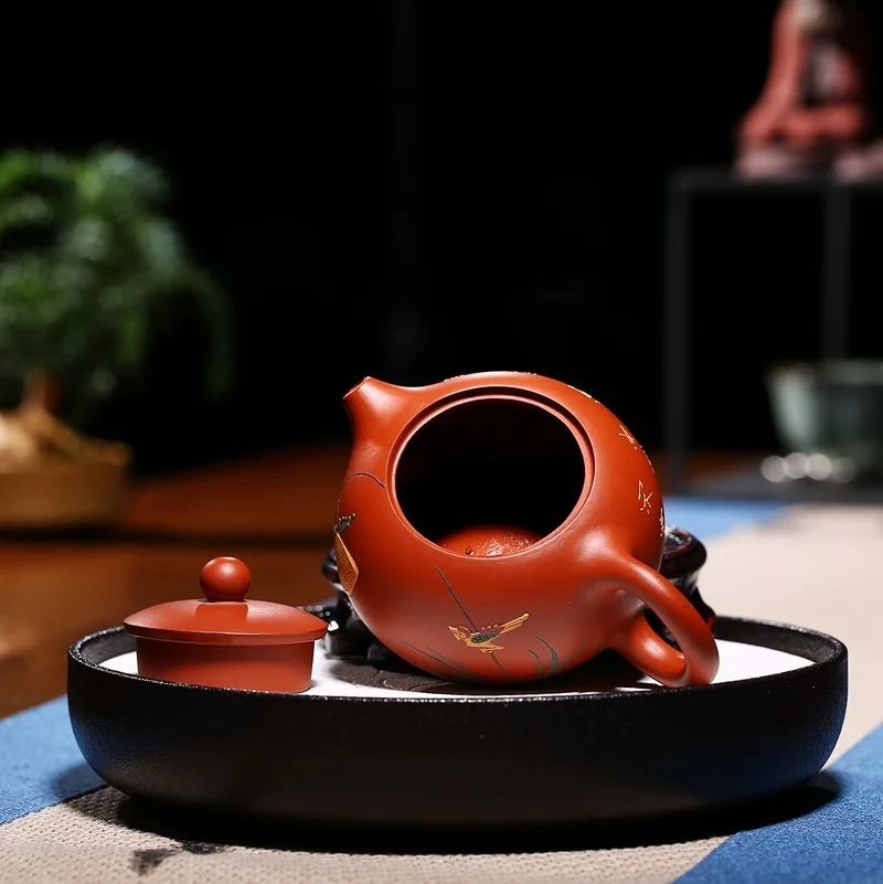 Jual Gaya Baru Dicat Ungu Pasir Xi Shi Pot Perjalanan Teh Set Tea Set Dahongpao Teko Kantor Minum Rumah Tangga Peralatan Wshyufei