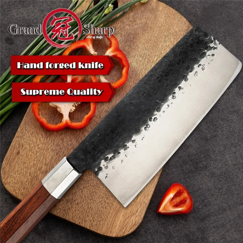 Grandsharp ручной работы китайский Кливер 7 5 дюймов Высокоуглеродистая сталь 4cr13
