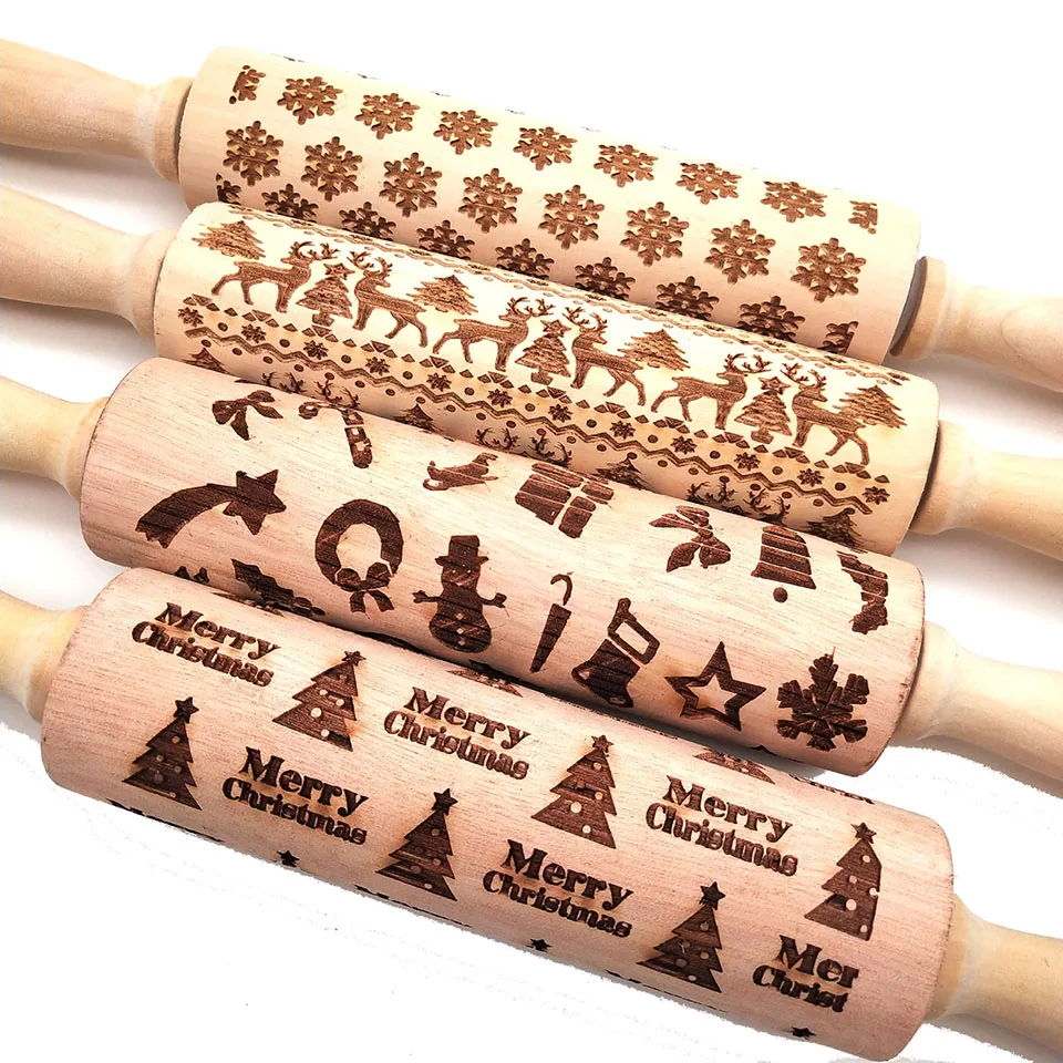 Transhome рождественское тиснение Скалка 35 43 см помадка торт выгравированное тесто