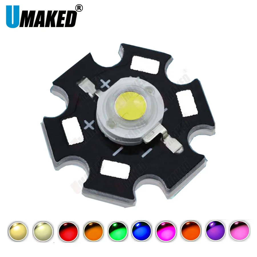 Светодиодный светильник высокой мощности 1 Вт 3 с чипом яркости белый/теплый