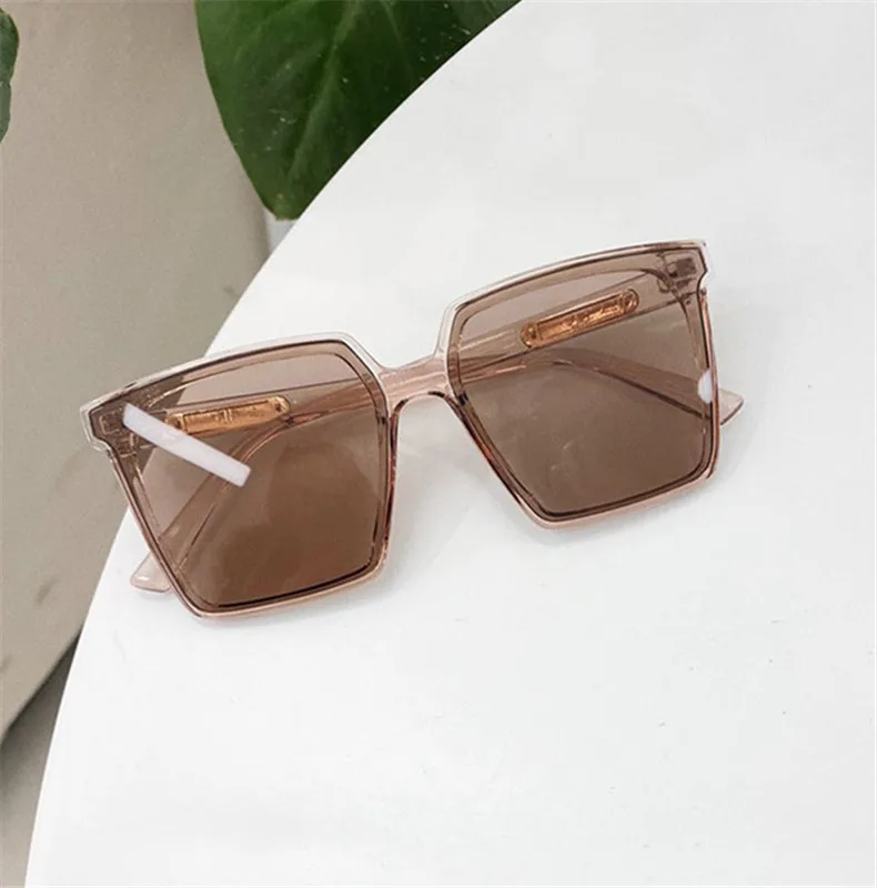 

Vintage Brand Designer Square Oversized Sunglasses Women Men Transparent Gradient Sun Glasses Big Frame Eyewear