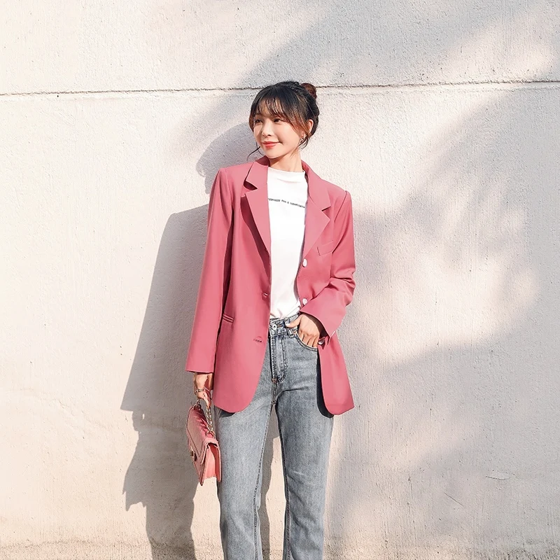 Весна-Осень 2020 новый молодежный популярный женский свободный однотонный