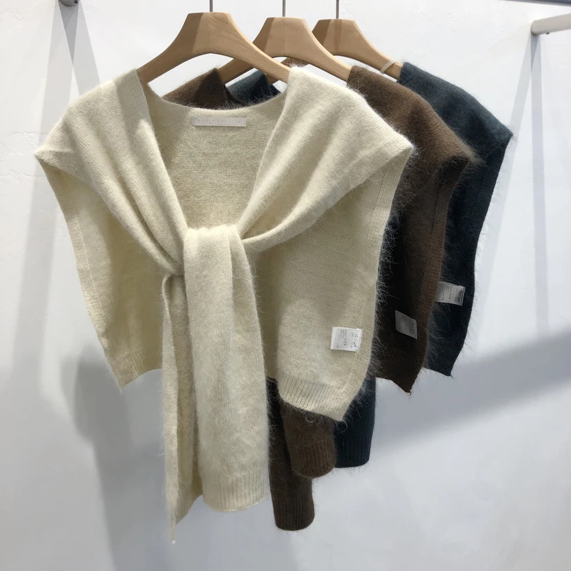 

Han Guodong door lazy pure color contracted wind of autumn new fund brief paragraph female shawl sweater shawl scarf