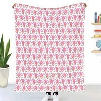 pink monkey blanket print blanket 3d printed sofa bedroom decorative blanket children adult christmas gift