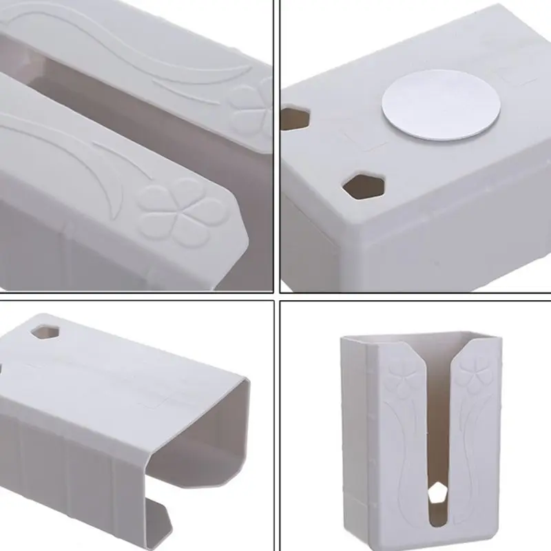 Self Adhesive Tissue Box Napkin Paper Holder Case Container Wall Mounted Garbage Bag Dispenser Storage Rack | Дом и сад